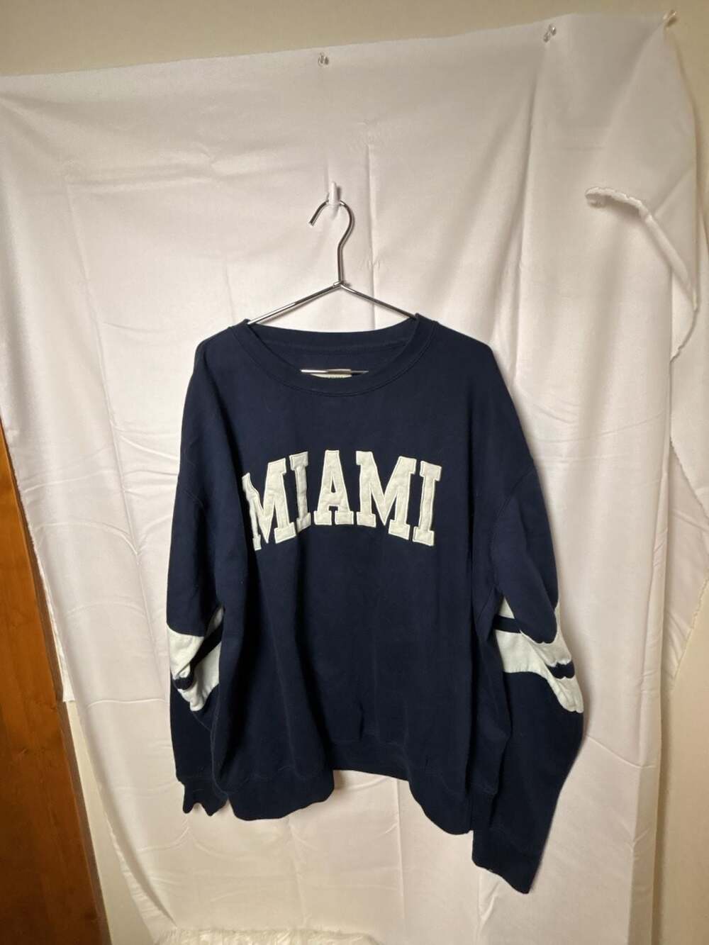 New York Popular Miami Crewneck Sweatshirt Navy Blue